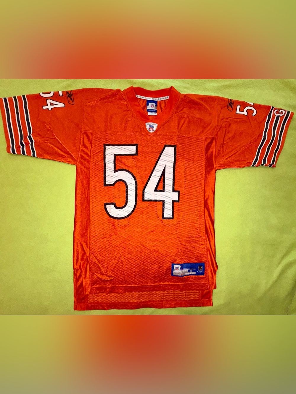 Vintage Chicago Bears Brian Urlacher #54 Reebok Orange Jersey - Size Small